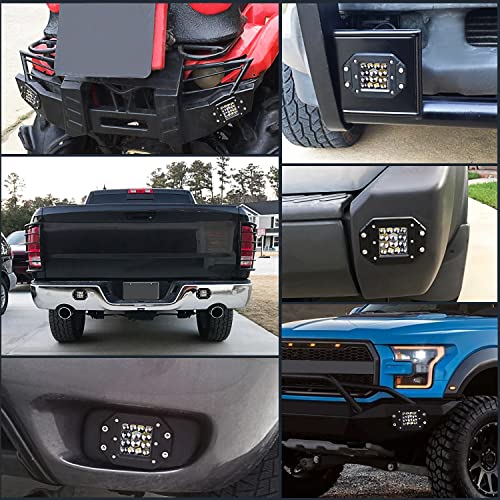 Image of Flush Mount LED Pods, 2pcs 84W Flush Mount LED Bumper Fog Lights Spot Beam Backup Reverse Lights Off Road Driving Light for Trucks Pickup UTV ATV Boat