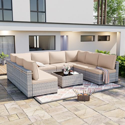 Image of Outdoor PE Wicker Rattan Modular Patio Sectional Sofa Set