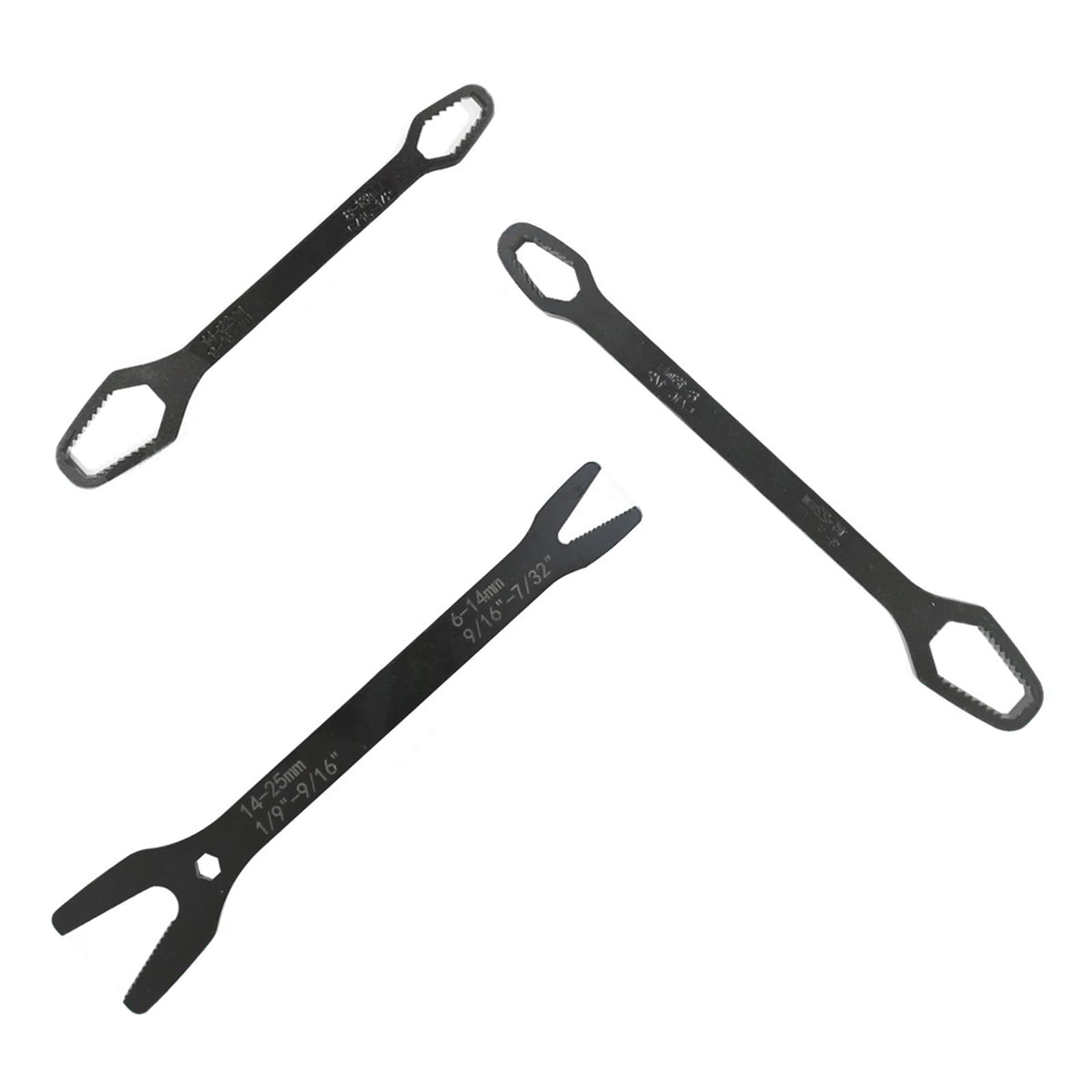 Hdoytxxm Black Auto Tightening Wrench Set Of 3 Heavy Duty Carbon Steel Tool Double Head For Mechanics And Enthusiasts Repair Auto Adjusting Set