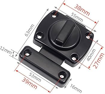 Amazon | HEJINYUNかぎ ドアロック 2個セット (黒) 55x63 回転 内鍵