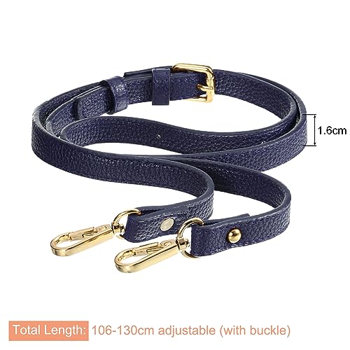 Image of uxcell Purse Strap, Leather Adjustable Replacement Strap for Women's Crossbody Handbags Bag, 0.6 inch Wide, 41-51 inch Long (Blue)