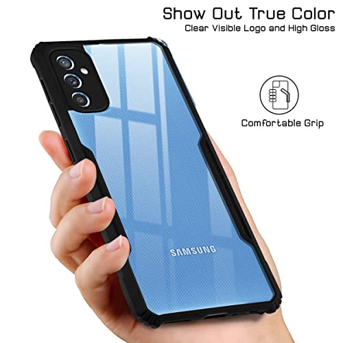 Image of Jkobi Back Cover Case for Samsung Galaxy M52 5G (Crystal Glass Back | Camera Protection | Shockproof Bumpers | Professional Black)