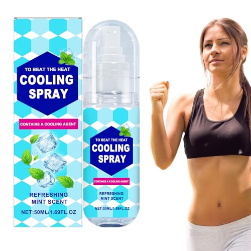 Spray de enfriamiento portátil, después del rociado solar, de de quemaduras solares, de enfriamiento instantáneo, compacto, 50 ml, ideal para aventuras al aire libre posteriores