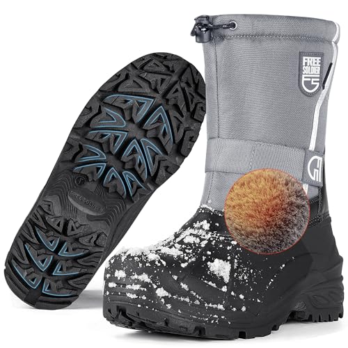 Image of FREE SOLDIER Mens Snow Boots Insulated Nonslip Outdoor Ankle Cold Weather Boots