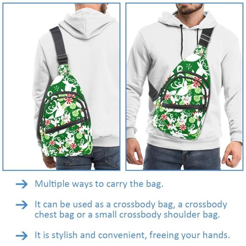 Bolsa de pecho para mujer con diseño navideño ideal para senderismo activo 2