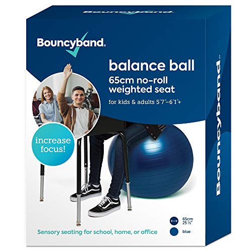 Balance Ball - No-Roll Weighted Seat is a Flexible Chair for School, Office or Home(Large, Dark Blue)