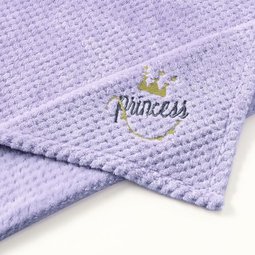Image of CREVENT 30''X40'' Cute Cozy Fluffy Warm Baby Blanket for Girls Infants Toddlers' Bedding Crib Cot Stroller, Baby Shower Birthday Newborn's Gift - Purple Crown 75X100cm