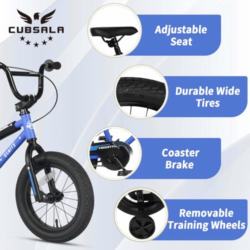 Image of 12 14 16 18 Inch Kids Bike BMX Style Bicycle with Training Wheels Coaster Brake for 2-10 Years Old Toddlers Boys Girls Multiple Colors