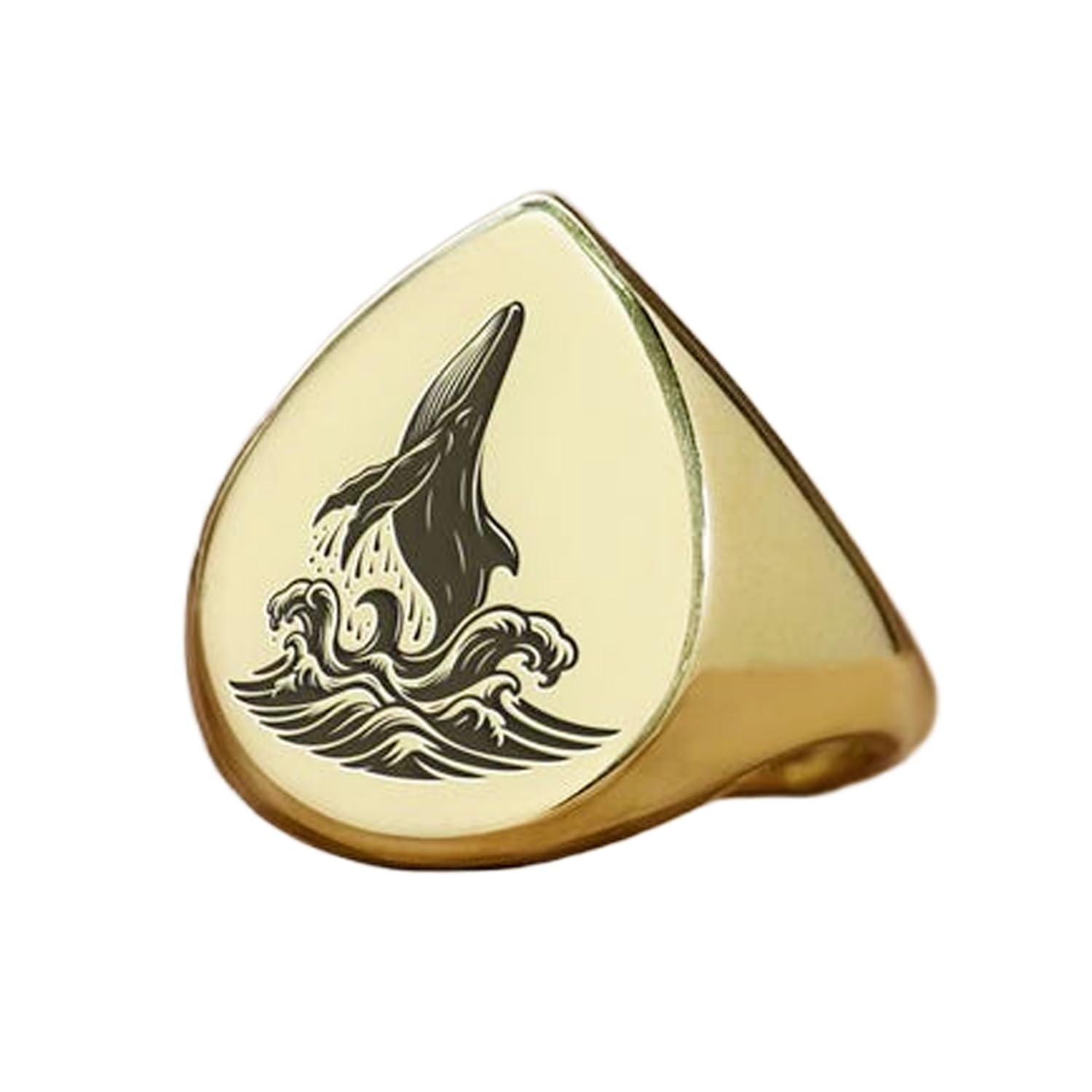 Bague baleine argent sterling 925 plaqué or chic