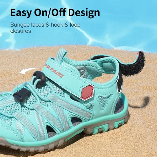 Image of DREAM PAIRS Boys Girls Closed-Toe Outdoor Summer Water Sport Sandals for Toddler /Little /Big Kid