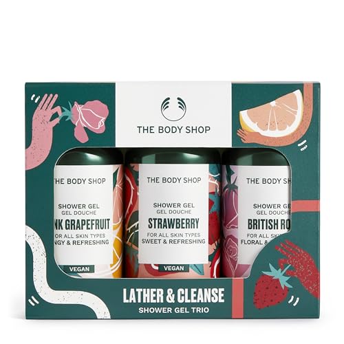 Image of The Body Shop British Rose Pink Grapefuit and Strawberry Shower Gel Gift Set 1 Pack