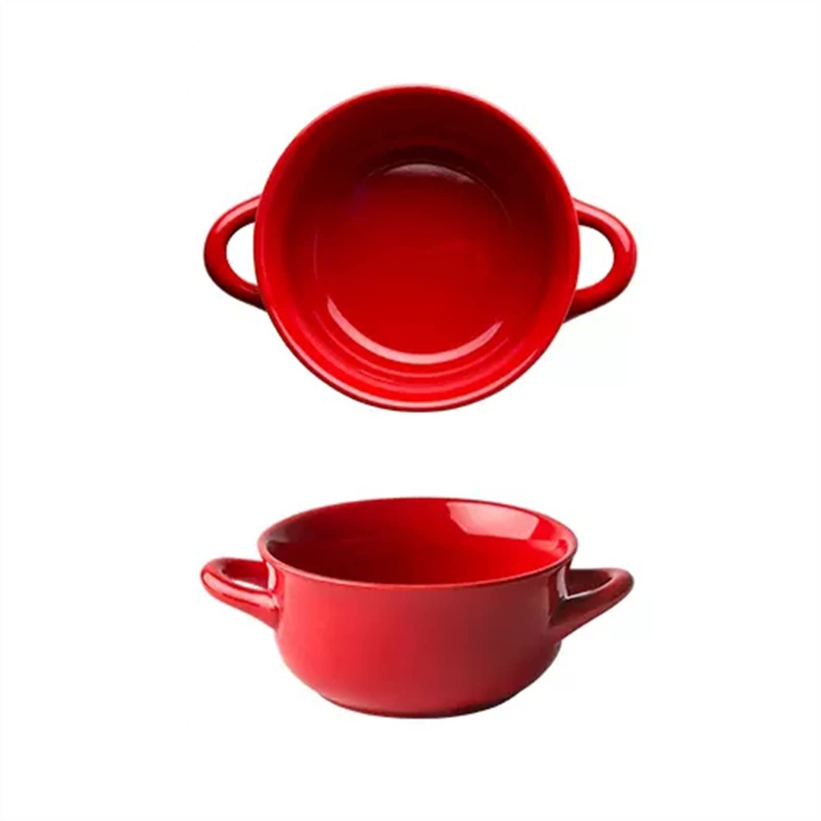 Kitchen Fuente de Horno Cuenco for Hornear de Doble Oreja, freidora Aire, Plato for en Horno cerámica, for pequeño for el hogar, for lasaña Color sólido, Hondo Fuente para Hornear