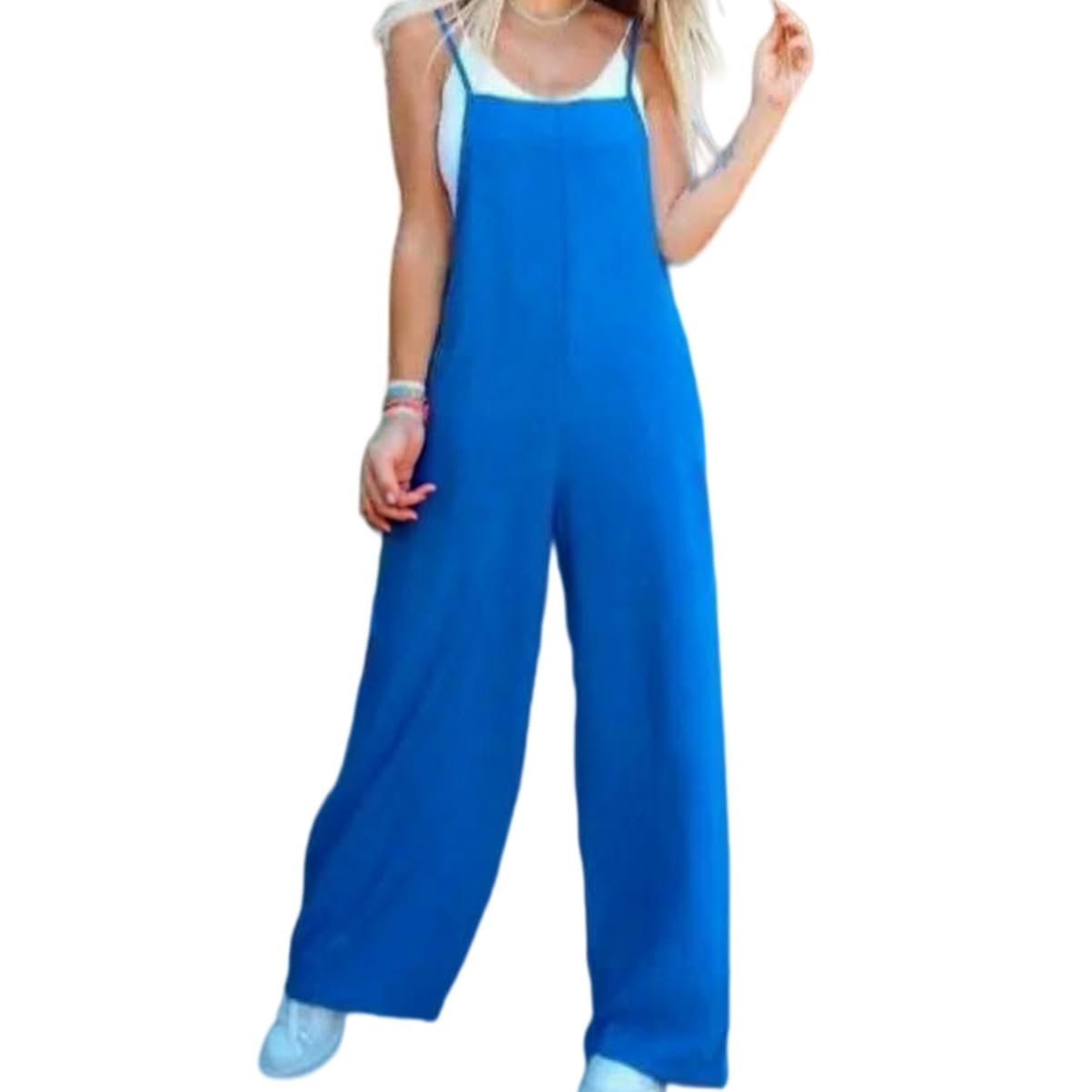 Salopette Donna Estiva,Tuta Intera Casual da Donna Taglie Forti con Eleganti Spalline.
