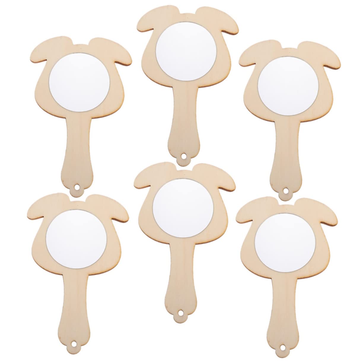 Toddmomy Boys and Girls Mirror Toys Pcs Handheld Wood Mirrors Unfinished for Craft Fun