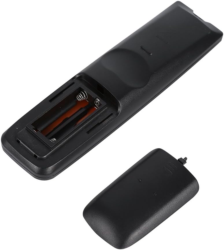 Open battery compartment of the remote control with AAA batteries