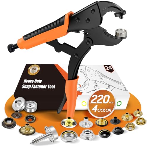 Snap Fastener Tool with 220 pcs 4 Color Snaps