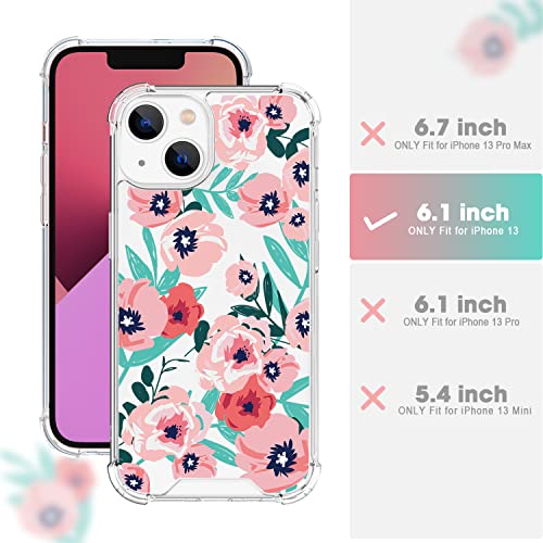 Cutebe Cute Clear Crystal Case For Iphone 13 6.1 Inch 2021 Released, Shockproof Series Hard Pc+ Tpu Bumper Yellow-Resistant Protective Cover With Design For Women, Girls #TOP1