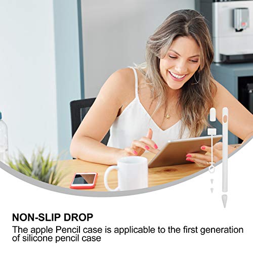 ULTECHNOVO Conjunto de Capa de Manga de Estilete de Silicone Branco Pontas de LÃ¡pis Capa Protetora