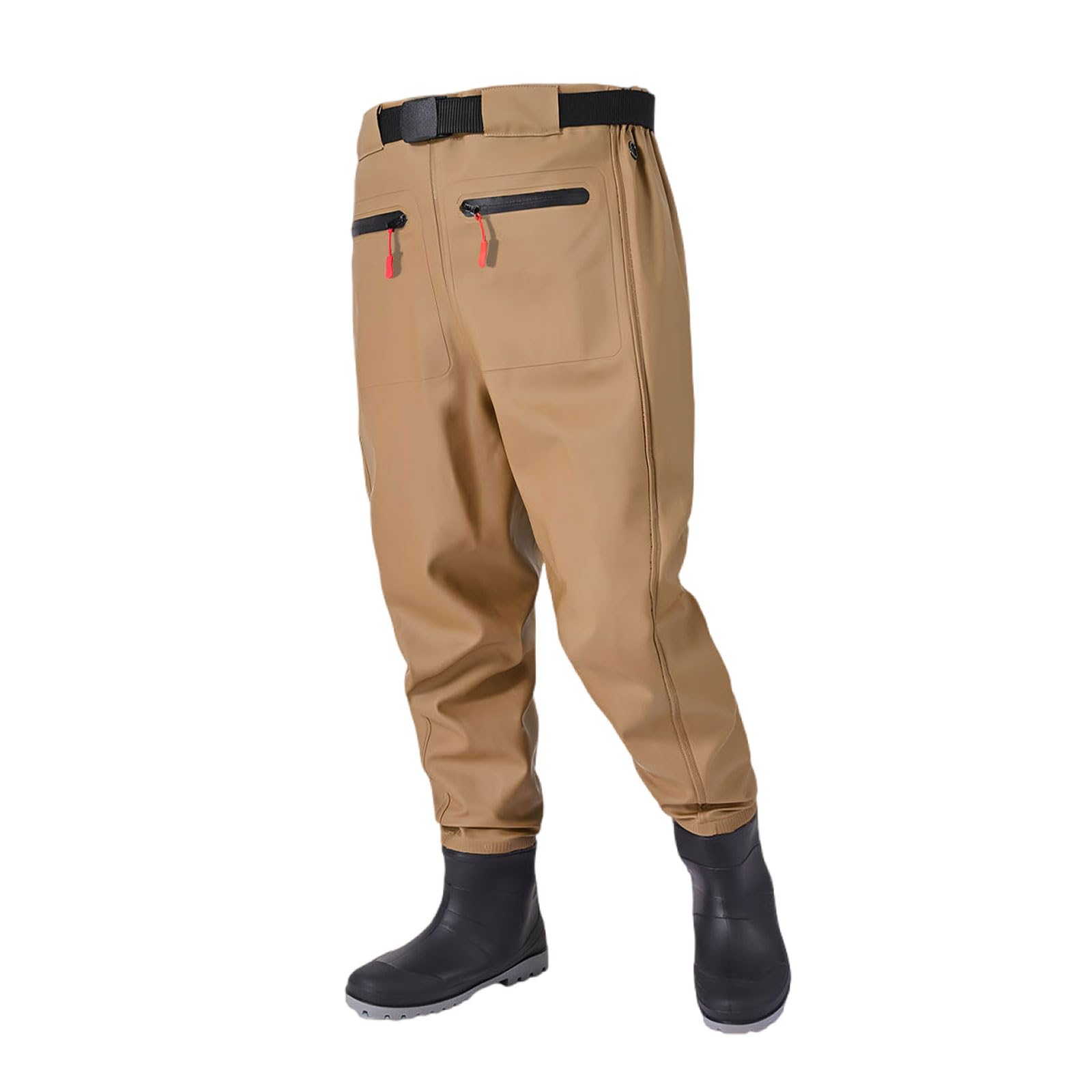 Pantaloni da Pescatore in Vita,Waders Pesca,Stivali da Pesca Impermeabili Traspirante All'Aperto con Stivali,Scarpe da Pesca per Uomo,per Pesca A Mosca,Caccia alle Anatre,Kayak