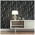 Tilingview 10-Sheet PVC Peel and Stick Tile for Kitchen Backsplash, Long Hexagon Self-Adhesive Metal Mosaics for Background, Bathroom, Home Décor (Black Marble)