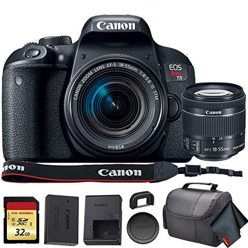 Cámara DSLR Canon EOS Rebel T7i con lente 18-55mm y memoria 32GB