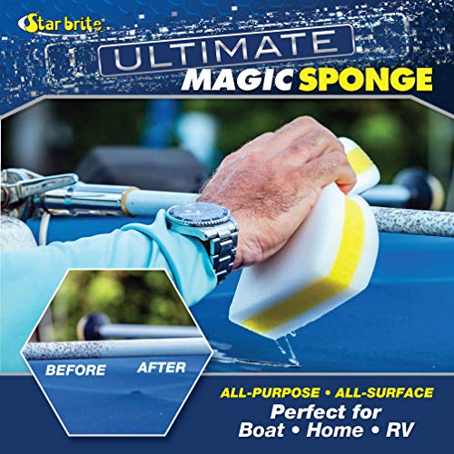 Image of STAR BRITE XL Magic Sponge - 8 Pack - Extra Large, Long Lasting, Premium Melamine Boat Scuff Eraser - Multi-Purpose Scrubber - Bathroom, Kitchen, Floor, Bathtub, Toilet, Baseboard, Wall Cleaner