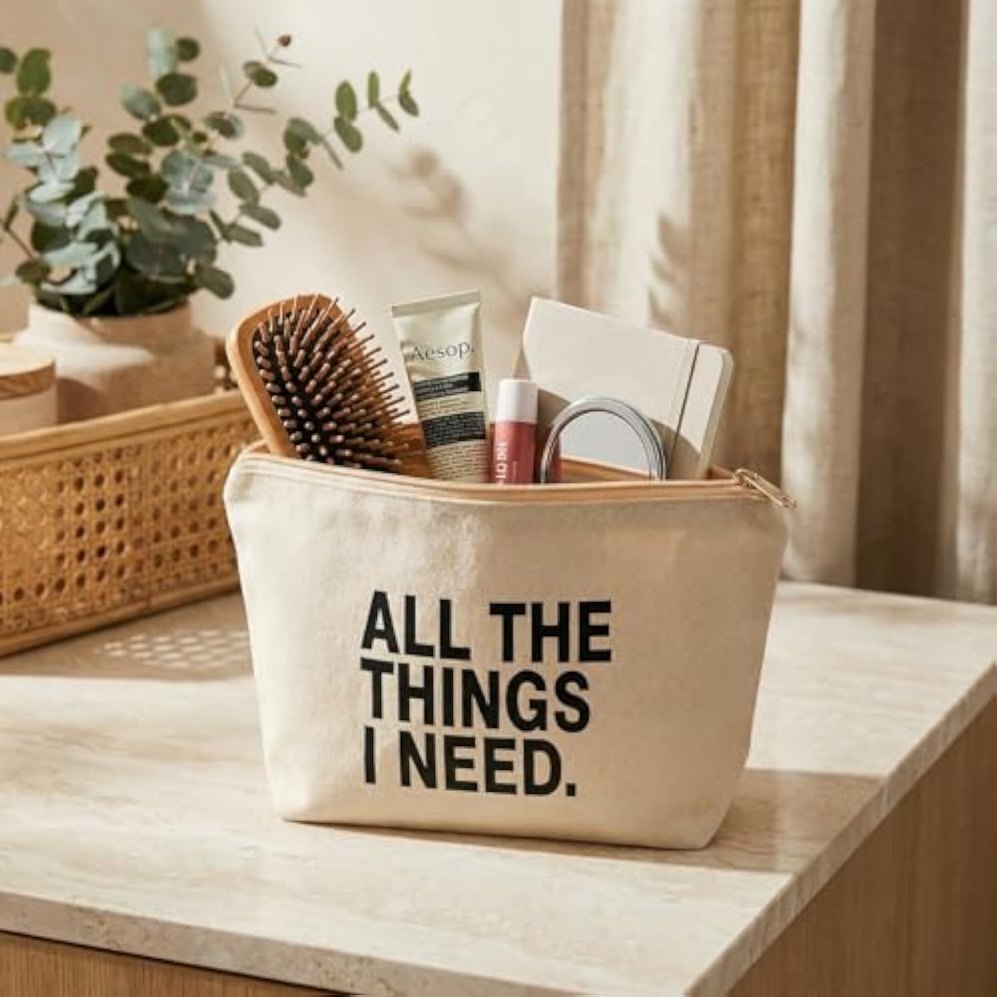 Premium Canvas Multipurpose Pouch Bag with Zip Closure