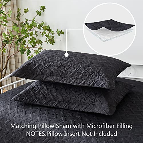 3 Piece Black Daybed Cover Set Twin Geometric Daybed Set Double Sided Quilting Bedspread Coverlet Daybed Bedding Sets For All Season Bed Set With 2 Standard Pillow Shams,39"X75" #TOP4