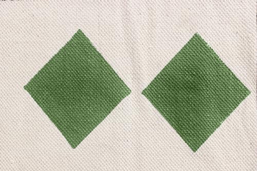 Tapis de Noël en coton de prestige vert et beige pour salon et chambre