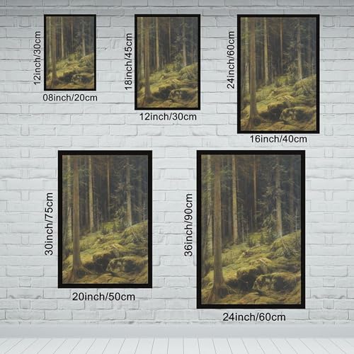 Impression sur toile Forest Wilderness d'Ivan Shishkin cadre 50x75 cm