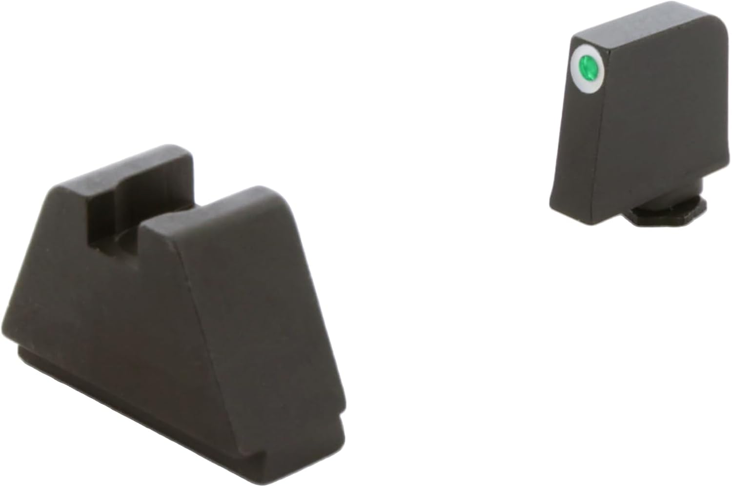 AMERIGLO Optic Compatible Sight Set for Glock - 5XL Tall Green Tritium White Outline .407" Front, Flat Black .507" Rear