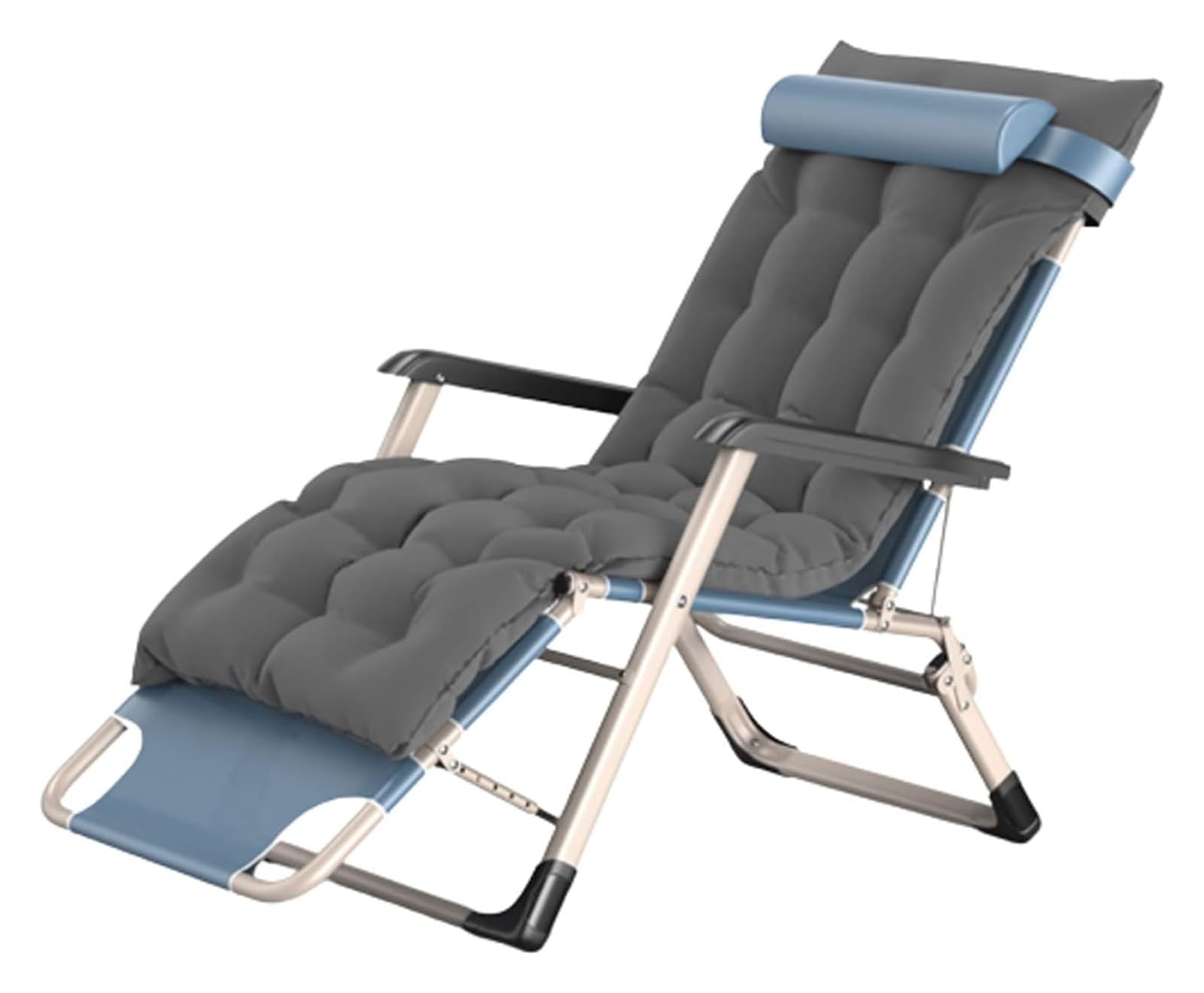 Silla de descanso ajustable de gravedad cero, silla de campamento plegable acolchada para uso en interiores y exteriores