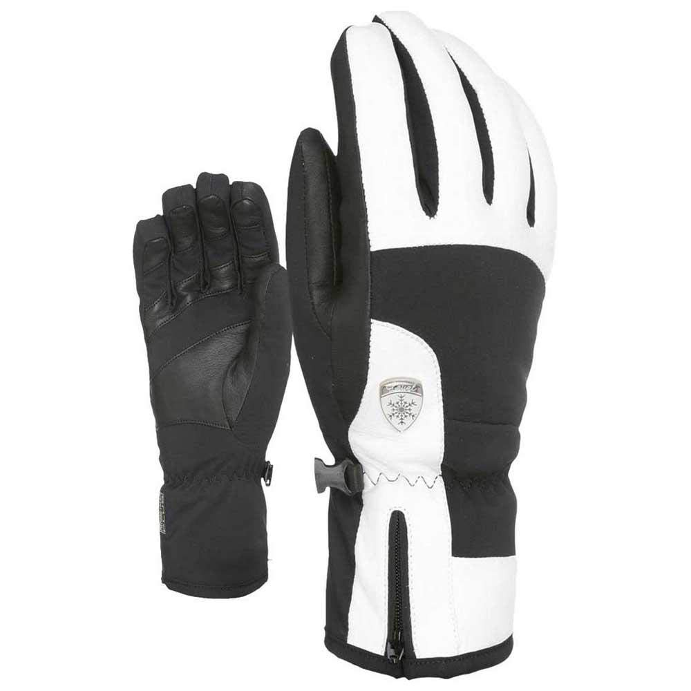 Level Guantes Iris para Mujer, Color Blanco y Negro, 8/M