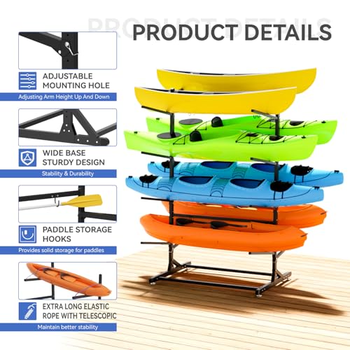 image for RDCMKL Freestanding Kayak Storage Rack for Outside, Heavy Duty Kayak S