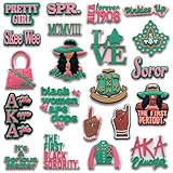 21Pcs Sorority Shoe Decoration Charms for Croc Clog Sandals, Sorority Shoe Accessories Charms for Adults