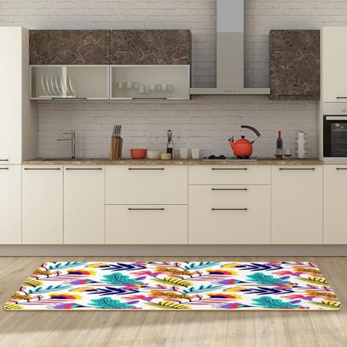 Tapetes de cocina absorbentes para evitar manchas en el suelo alfombras florales 2 uds 3