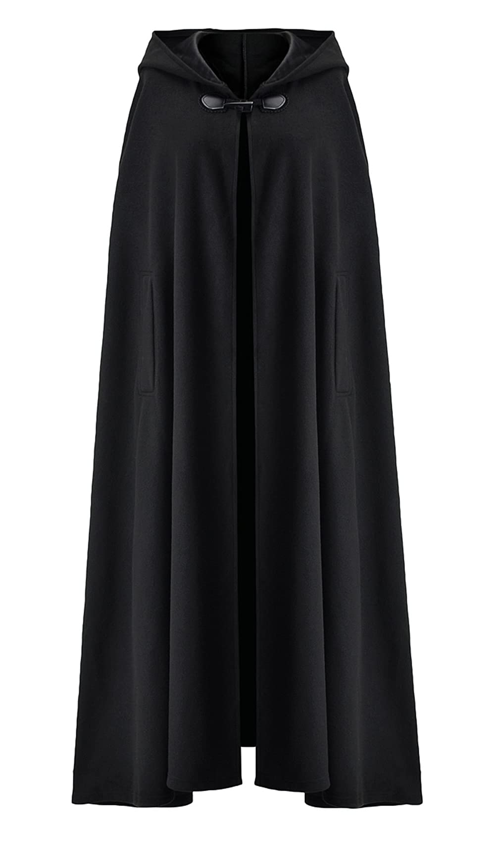 Women's Gothic Hooded Open Front Poncho Renaissance Witch Cape Halloween Costumes Outerwear