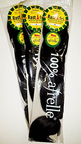 RastAfri Silky Braid Hair (Bundle of 3) (1B Off Black)