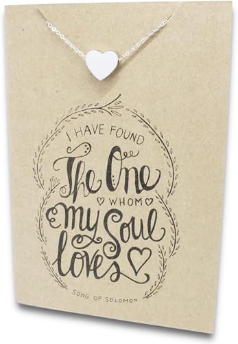 Embellished Stainless Steel Necklace On Message Card-Heart Sould