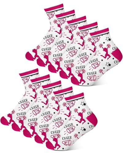 Image of Maiteenly 24 Pairs Ankle Cheer Socks Cheerleading Team Cheerleader Socks for Women Girls Cheer Accessories Gifts
