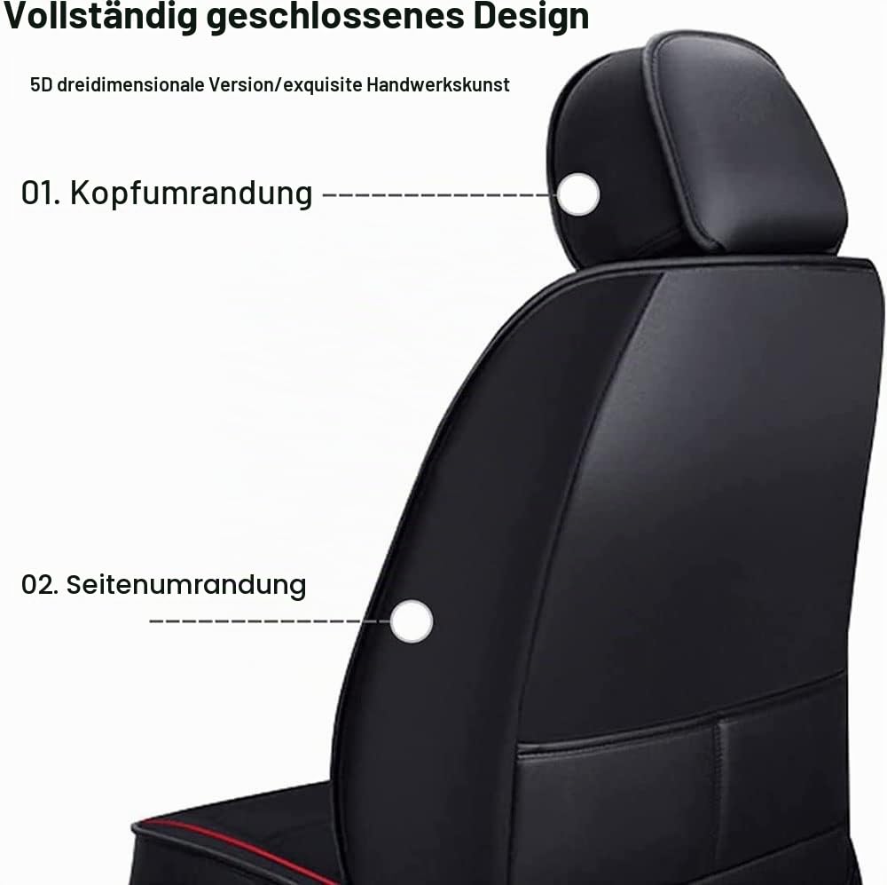 Auto Sitzbezüge für Mercedes-Benz GLC 220 d 4MATIC 2022 5-Sitze PU Leder Vorne und Hinten Autositzbezüge Zubehör,Black-Standard_Set