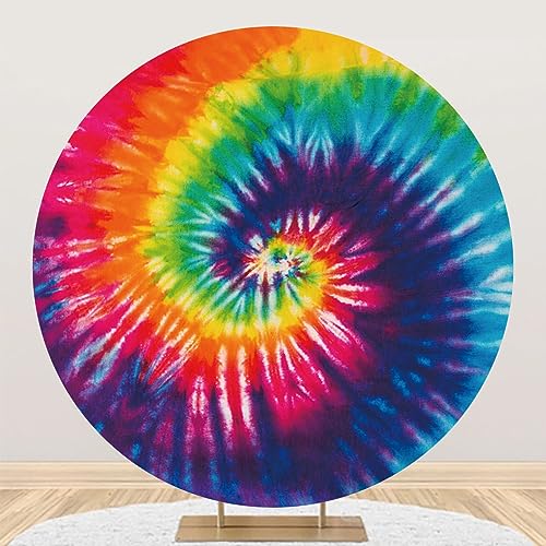 Toile de fond ronde psychédélique photographie portrait hippie coloré