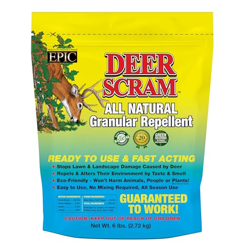 Epic REPELLENTS Deer Scram All Natural Granular Repellent - All-Natural Animal People and Pet Safe Granule (6 lb Bag)