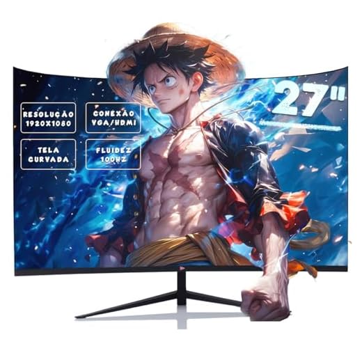 Monitor Gamer LED Curvo, 27 Polegadas, Full HD, 100Hz, 1ms, Preto