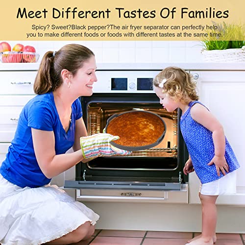 Air Fryer Silicone Liners 8.5Inch For 5Qt To 8Qt, Reusable Silicone Air Fryer Liners-Collapsible Round Silicone Air Fryer Tray With Divider Insert Food Safe Air Fryers Oven Accessories (Grey) #TOP4