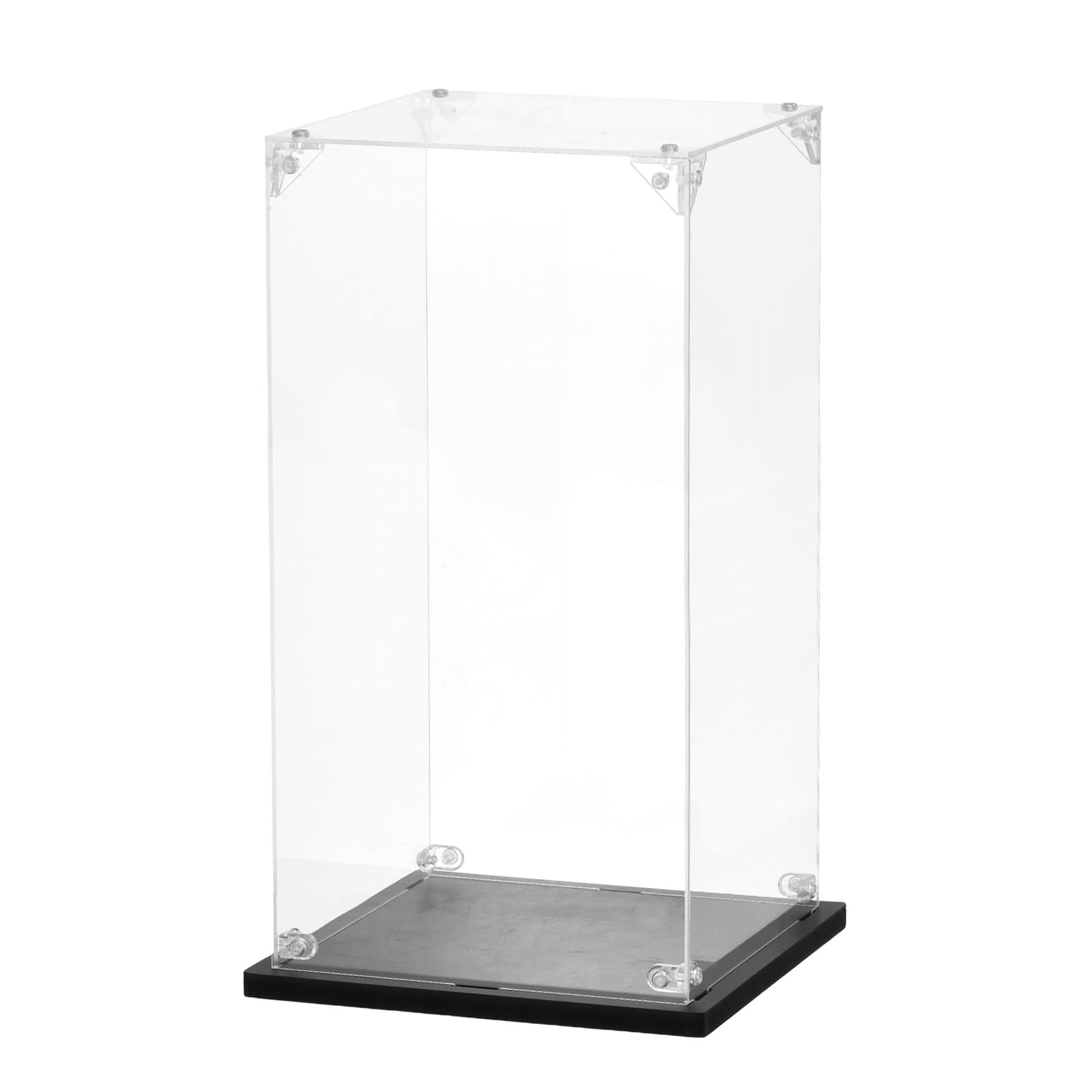Muiltvoe Acrylic Display Case, 15.8"x8"x11.8" Clear Display Box Assemble Dustproof Storage Organizer Showcase for Collectibles Action Figures