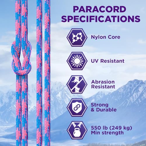 Image of TECEUM Reflective Paracord Rope 1000 - 1000ft /200ft /100ft /50ft - 40+ Colors - Glow in the Dark - para Cord - Utility Rope for Survival, Hunting & Camping Gear - Nylon String, Camping Rope, Tent Cord