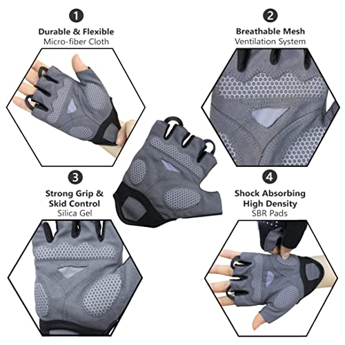 LuxoBike Luvas De Ciclismo Mountain Bike Para Homens, Absorção Impacto, Acolchoadas Em Gel Sbr, Palm