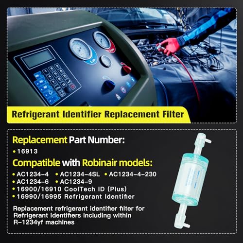 Image of 16913 Refrigerant Identifier Filter Compatible with Robinair 16900 /16910 CoolTech ID and CoolTech ID Plus,R-1234yf AC Machines,Micro Particles Samle Gas Filter