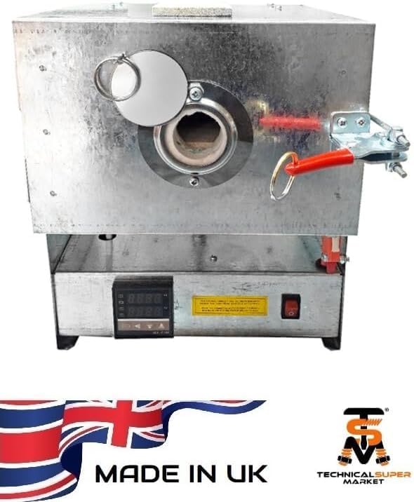 Compact, Table-top Electric Kiln: 2 Ceramic Shelves, Quartz Window and a Safety Switch (1000C/1832F) with Digital Temperature Controller.